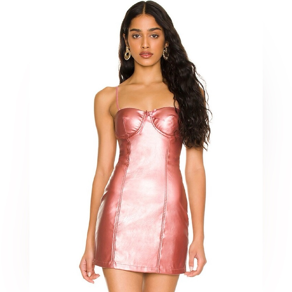 Brand new and never worn Revolve Superdown pink metallic mini dress. Size medium